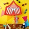 Pull String Circus Pinata - Carnival Theme Party Decorations for Birthday (Small, 16.5 x 3.0 x 13.1 in)